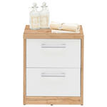 NACHTSCHRANK 38/46/36 cm  - Silberfarben/Eiche Wotan, Basics, Holzwerkstoff (38/46/36cm) - Xora
