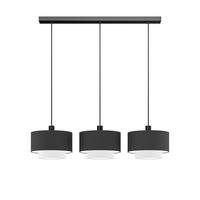 FÜGGŐLÁMPA 30/20/130 cm  - fekete/fehér, Basics, műanyag/textil (30/20/130cm)