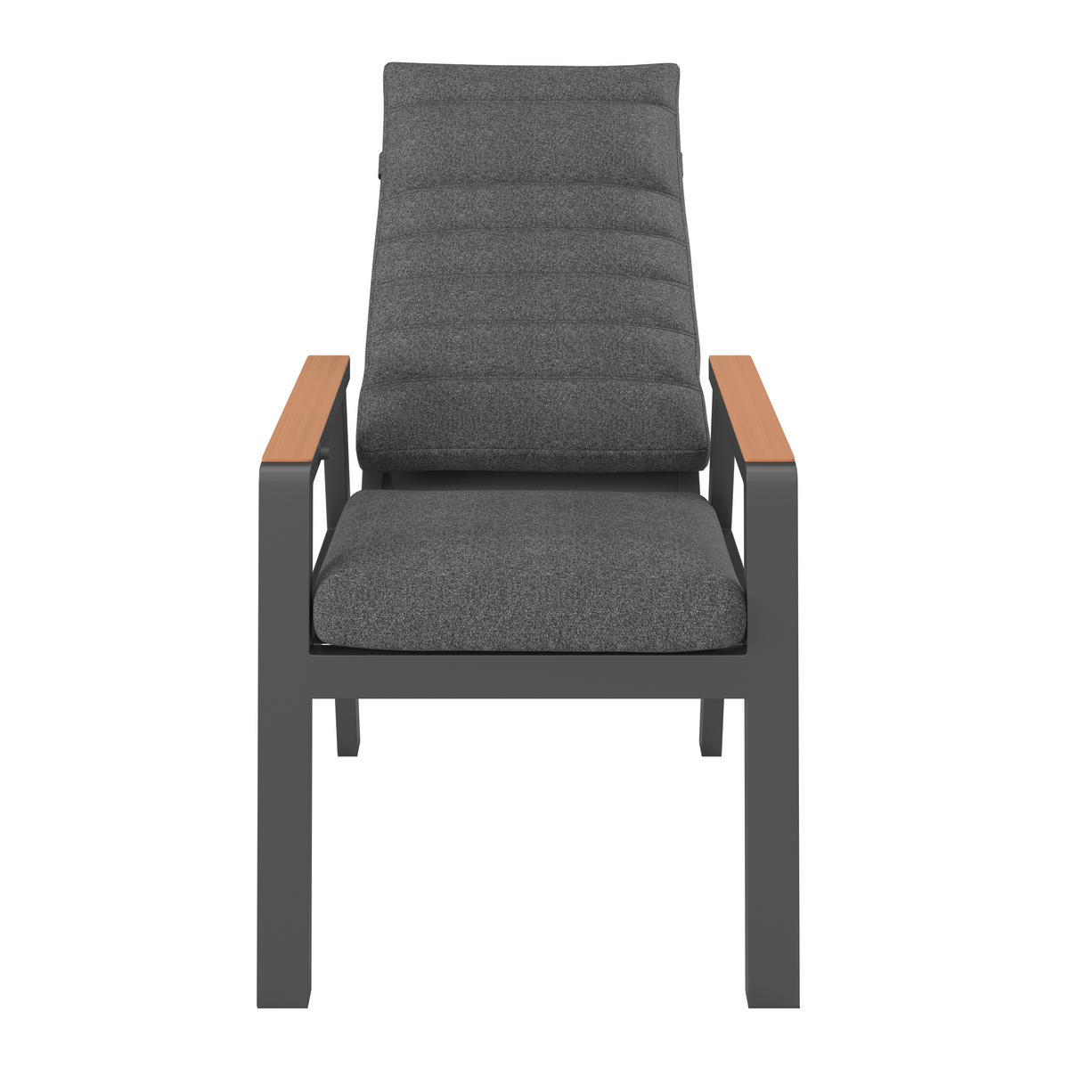 VRTNA RELAKS STOLICA   metal, plastika, tekstil   prirodne boje, tamno siva   - tamno siva/prirodne boje, Moderno, metal/tekstil (60/110/74cm) - Ambia Garden