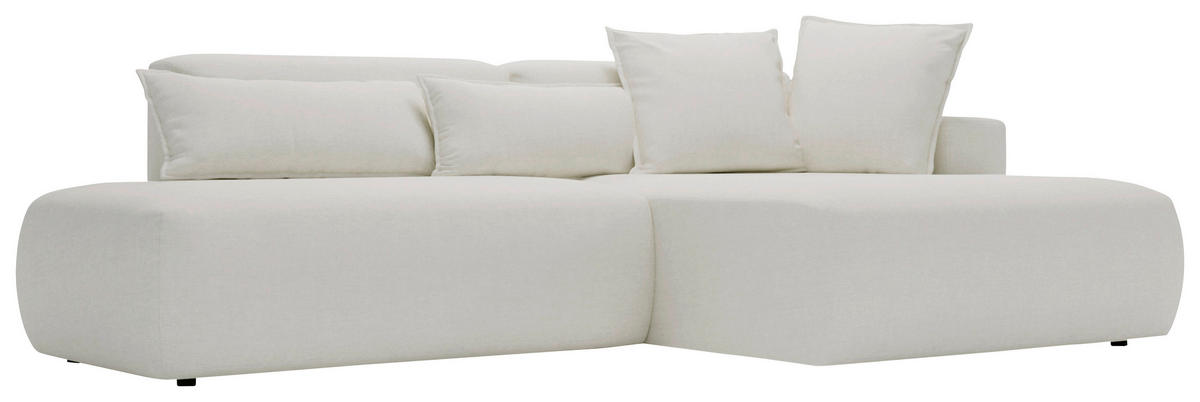ECKSOFA ARTE Creme Chenille  - Creme/Schwarz, Design, Kunststoff/Textil (284/160cm) - Livetastic