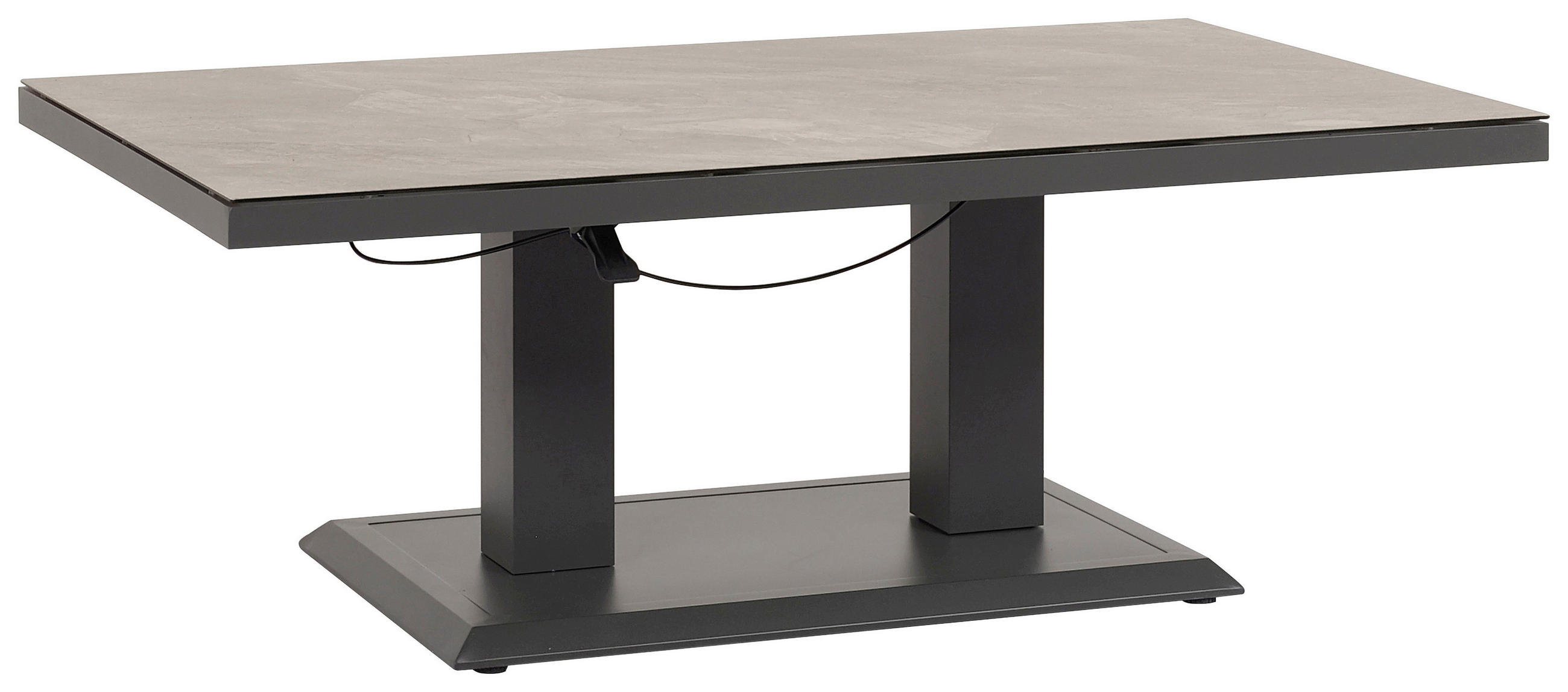 LOUNGETISCH  - Dunkelgrau, Design, Glas/Metall (85/140/51-71cm) - Ambia Garden