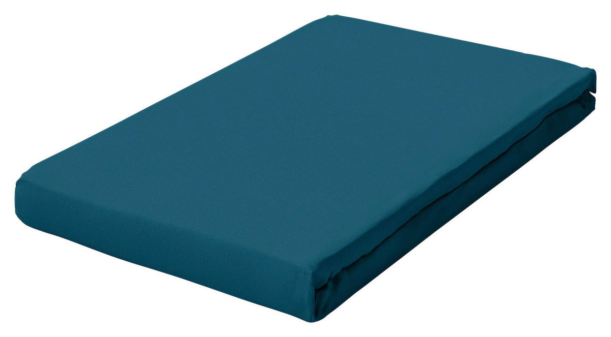 BOXSPRING-SPANNLEINTUCH 90-100/190-220 cm Jersey  - Petrol, Basics, Textil (90-100/190-220cm) - Schlafgut