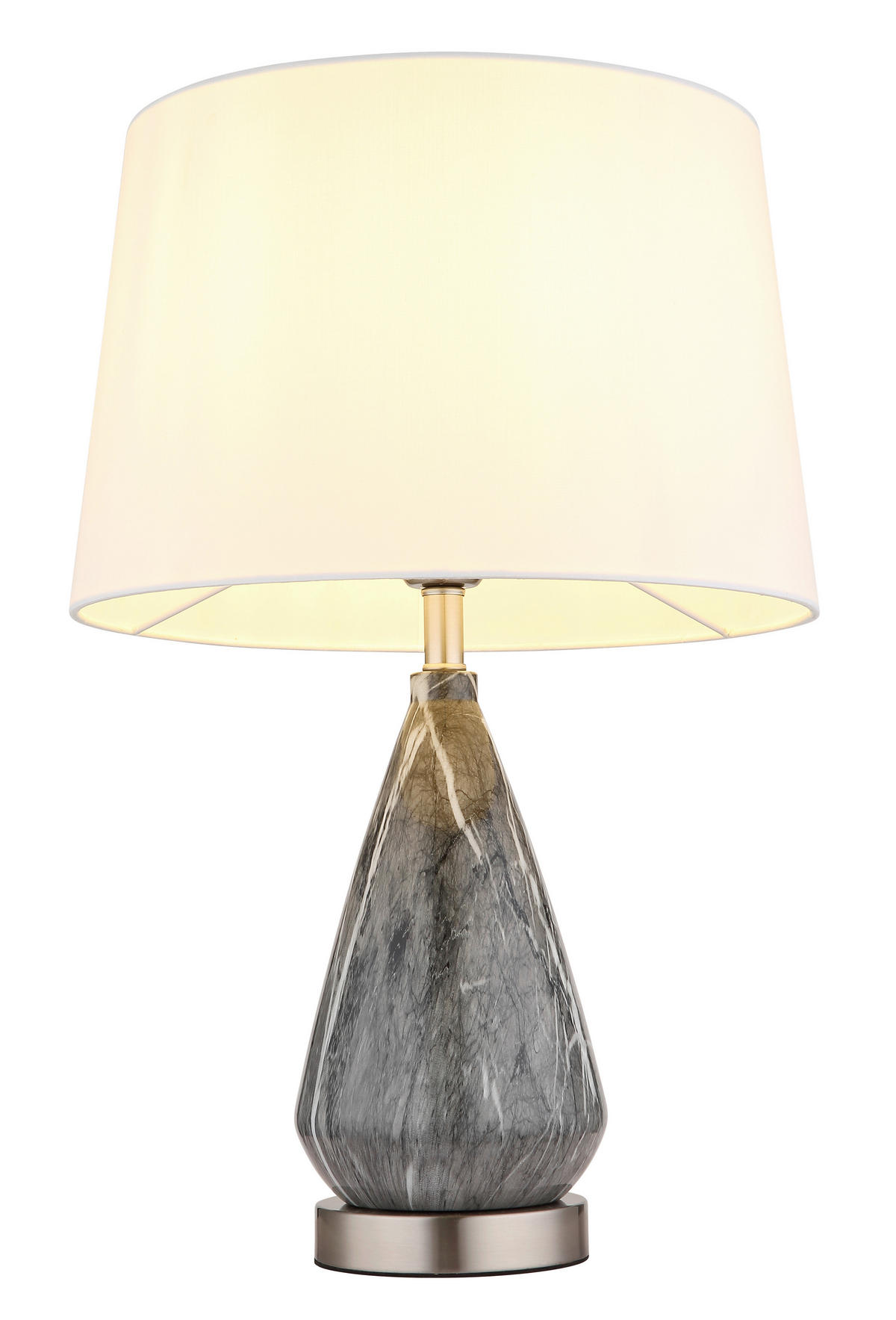 BORDSLAMPA 35/54 cm   - vit/nickelfärgad, Klassisk, metall/textil (35/54cm) - Globo