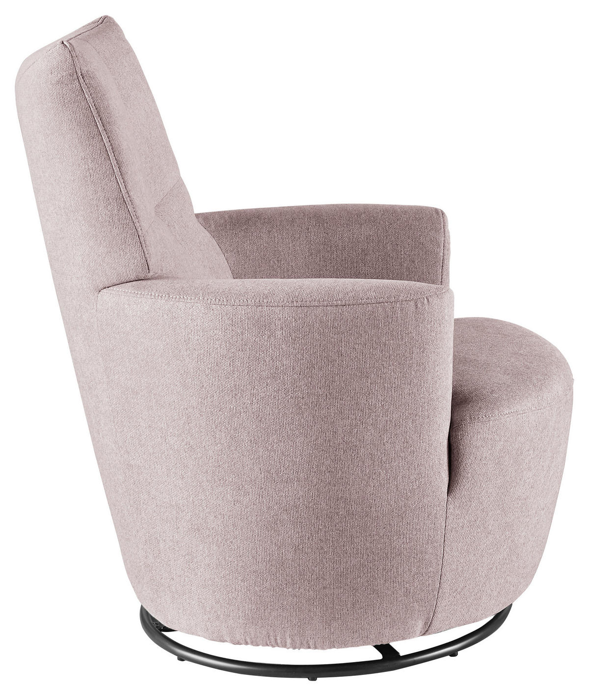 SESSEL Webstoff Hellrosa    - Hellrosa/Schwarz, Design, Textil/Metall (80/96/88cm) - SetOne by Musterring