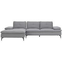 ECKSOFA in Webstoff Hellgrau  - Hellgrau/Schwarz, Design, Textil/Metall (179/301cm) - Chilliano