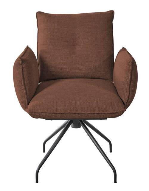 ARMLEHNSTUHL  in Stahl Struktur  - Schwarz/Kupferfarben, Design, Textil/Metall (65/90/70cm) - Dieter Knoll