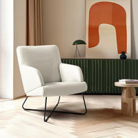 SESSEL in Echtleder Weiß  - Schwarz/Weiß, Design, Leder/Metall (67/87/74cm) - Livetastic