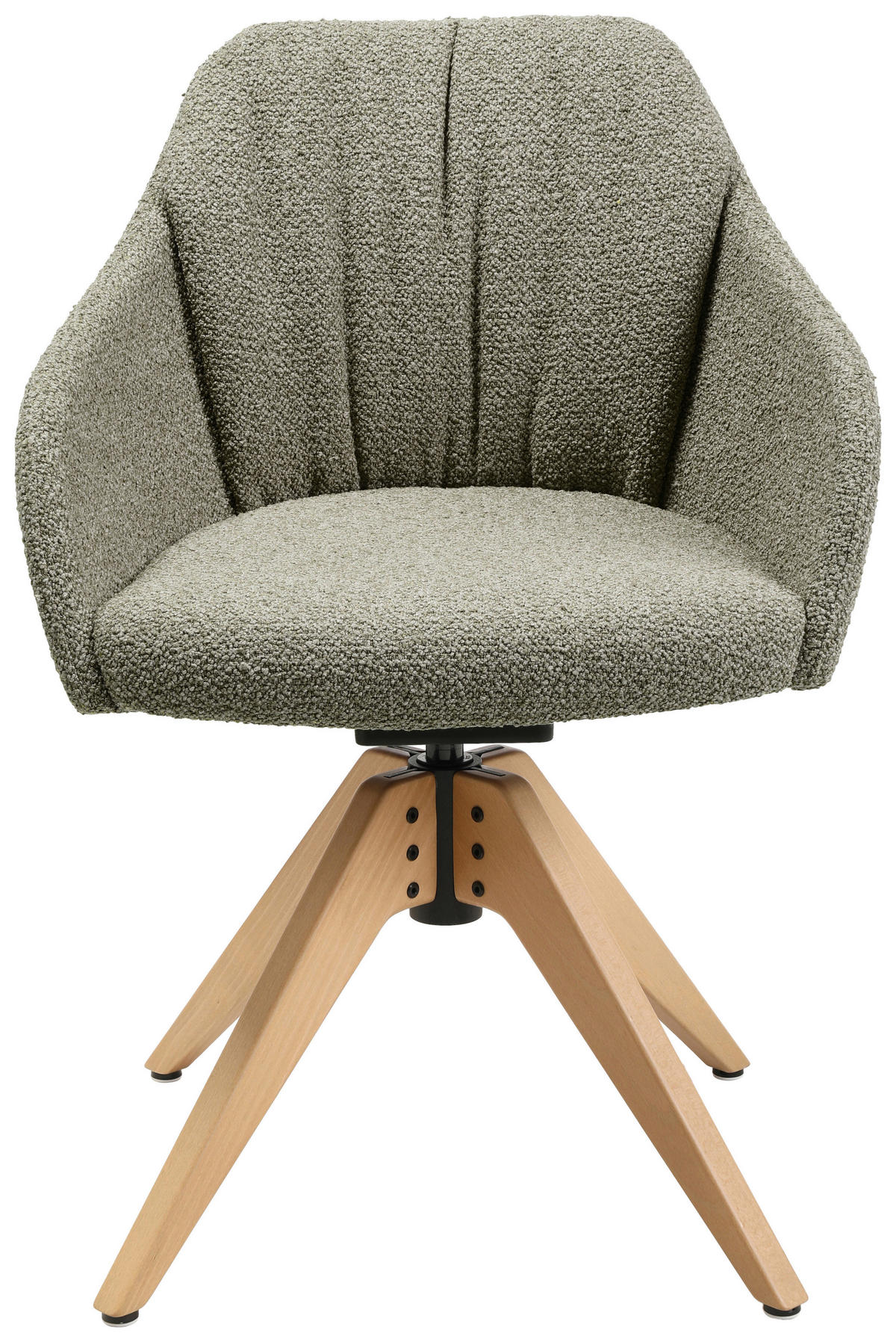 ARMLEHNSTUHL  in Flachgewebe  - Eichefarben/Grün, Design, Holz/Textil (58/82,5-85,2/60cm) - Johann Jakob