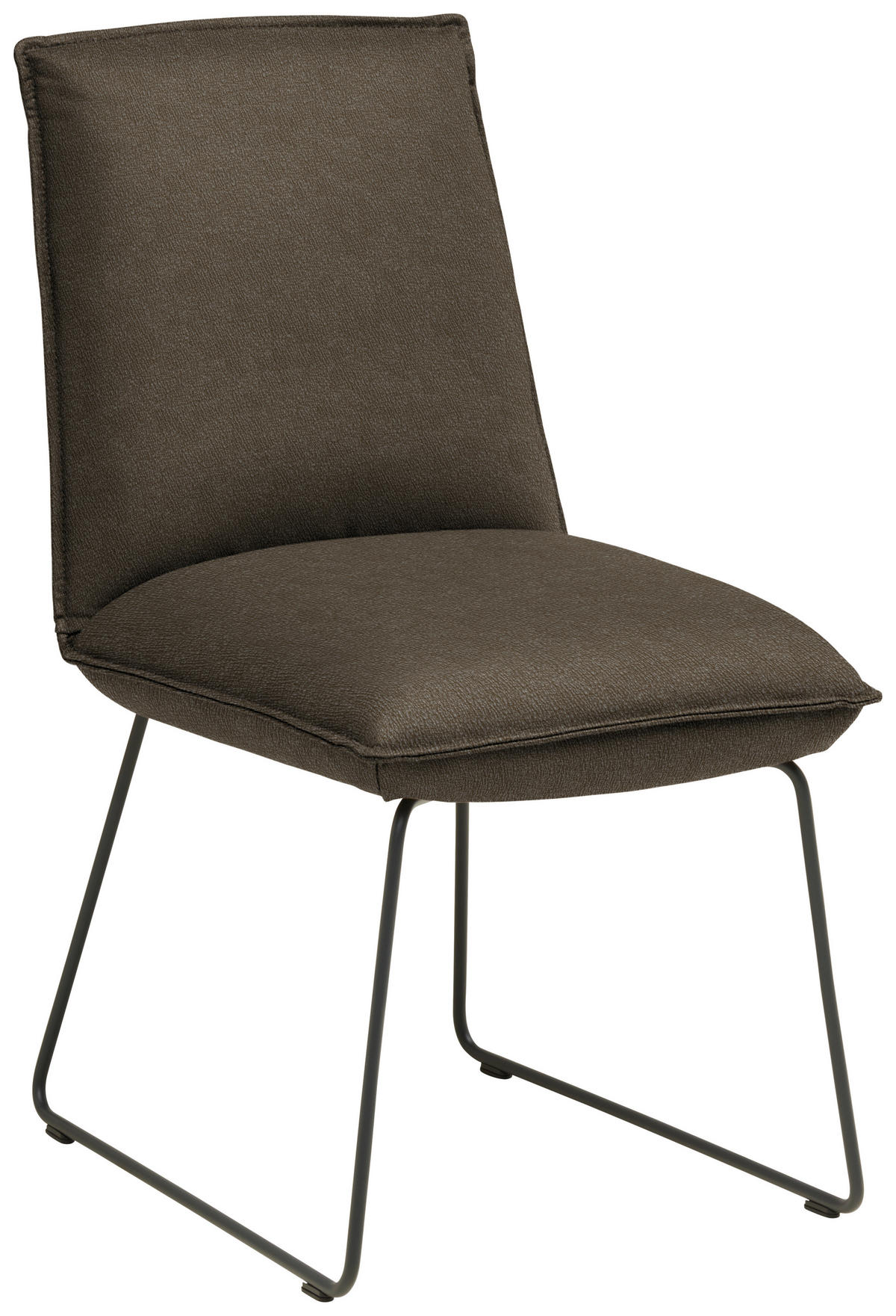 STUHL  Lederauswahl, Stoffauswahl, abwischbar  Echtleder  - Fango/Graphitfarben, Design, Leder/Metall (52/85/66cm) - Cassando