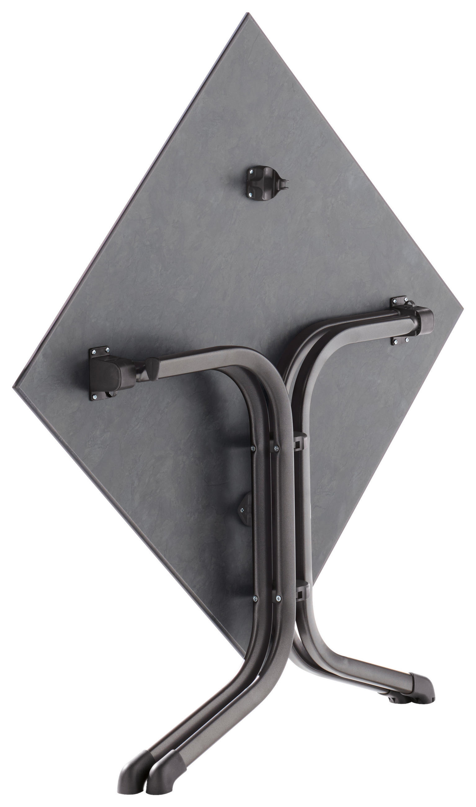 GARTENKLAPPTISCH 80/80/73 cm Metall, Kunststoff quadratisch  - Schieferfarben/Silberfarben, Basics, Kunststoff/Metall (80/80/73cm) - Sieger