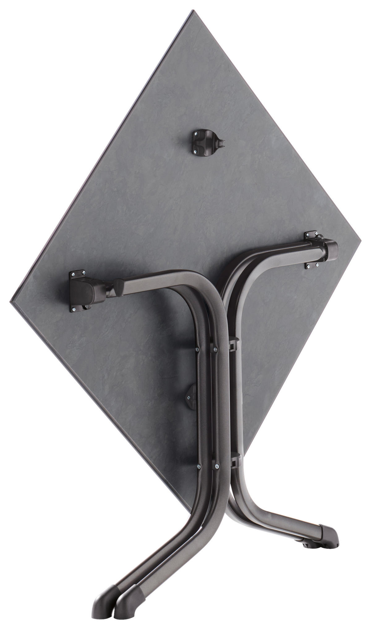 GARTENKLAPPTISCH 80/80/73 cm Metall, Kunststoff quadratisch  - Schieferfarben/Silberfarben, Basics, Kunststoff/Metall (80/80/73cm) - Sieger