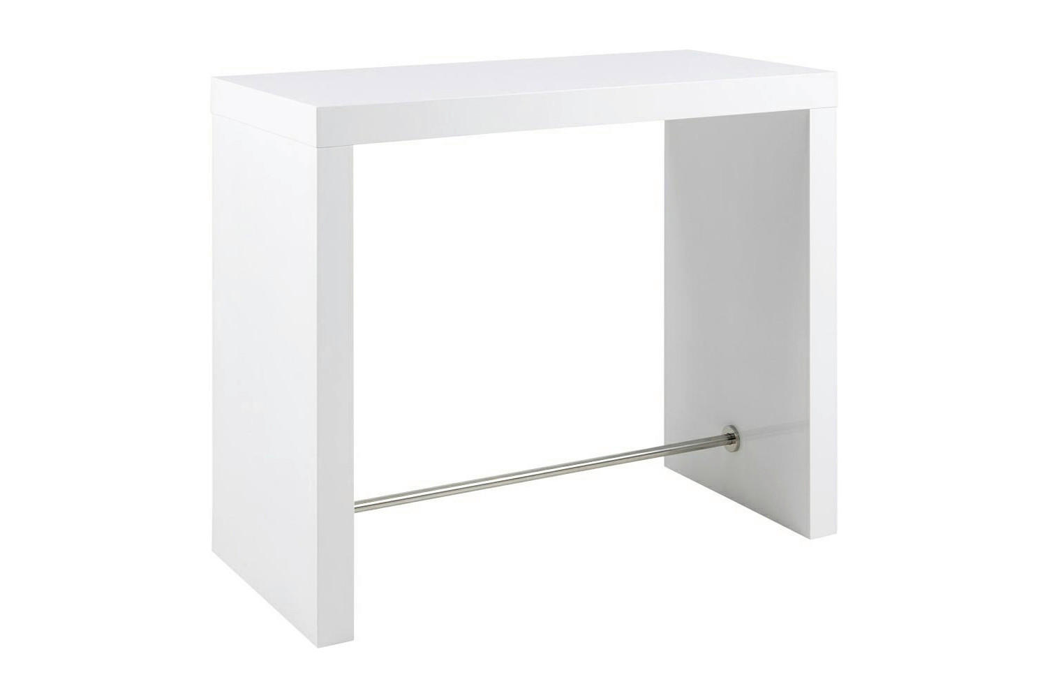 ESSTISCH rechteckig Weiß Hochglanz  - Weiß Hochglanz, MODERN, Holzwerkstoff (130/60/105cm) - Livetastic