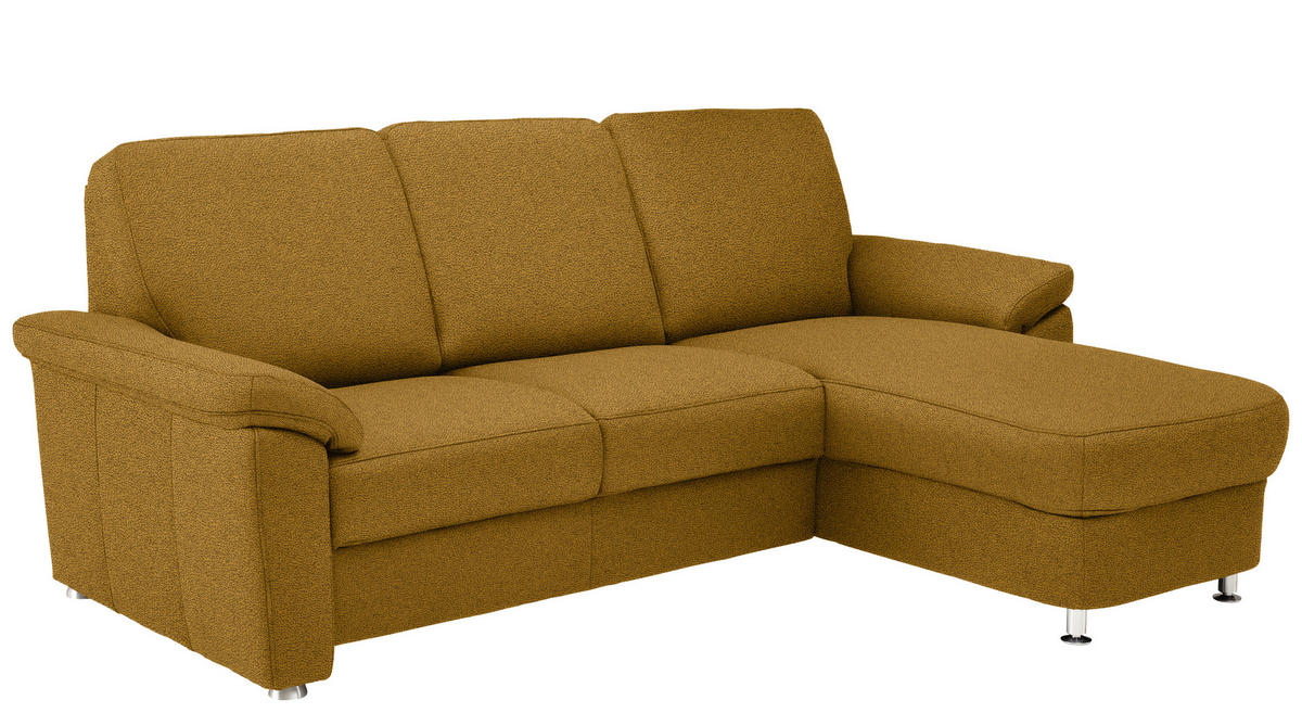 ECKSOFA in Flachgewebe Braun, Grün  - Chromfarben/Braun, Konventionell, Textil/Metall (250/163cm) - Beldomo System