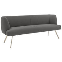 SITZBANK 240/87/64 cm  in Edelstahlfarben, Hellgrau  - Edelstahlfarben/Hellgrau, Design, Textil/Metall (240/87/64cm) - Venjakob