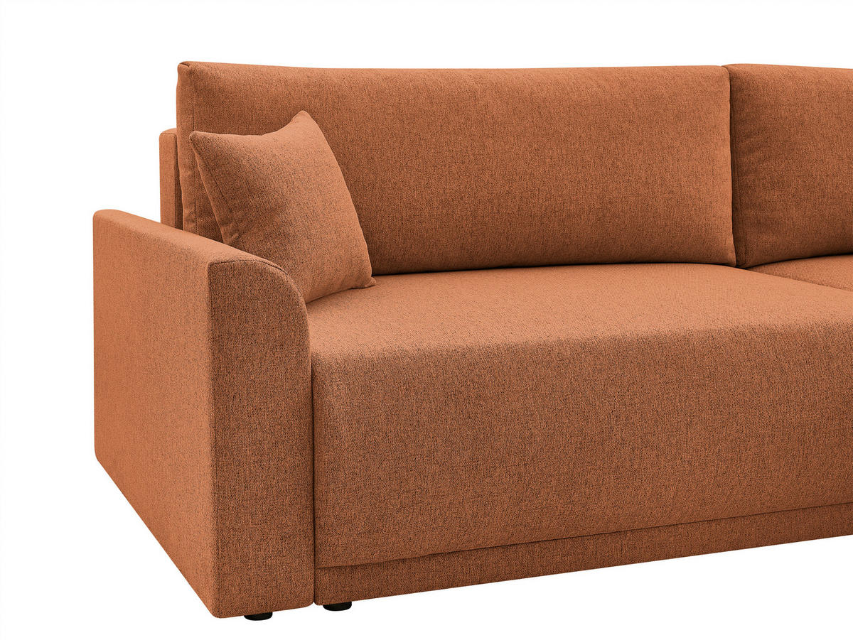 ECKSOFA KIMMY Rostfarben Flachgewebe Zierkissen, Rückenkissen, Bettkasten  - Rostfarben/Schwarz, Design, Kunststoff/Textil (233/146cm) - P & B