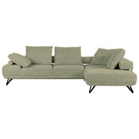 ECKSOFA Grün Flachgewebe Rückenkissen, Rücken echt  - Schwarz/Grün, KONVENTIONELL, Textil/Metall (310/240cm) - Carryhome