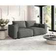 SOFA Webstoff Grau  - Schwarz/Grau, MODERN, Kunststoff/Textil (250/68/104cm) - Xora