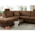 ECKSOFA in Mikrofaser Braun  - Wildeiche/Beige, KONVENTIONELL, Holz/Textil (236/286cm) - Voleo