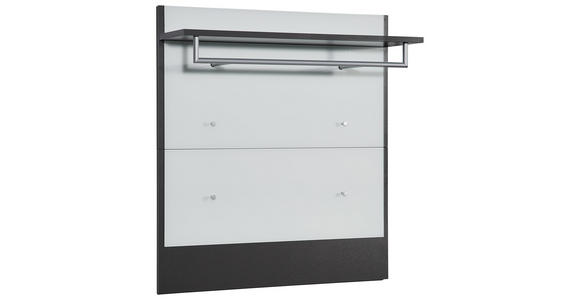 GARDEROBENPANEEL 98/108/30 cm - Graphitfarben/Weiß, Design, Glas/Holzwerkstoff (98/108/30cm) - Voleo