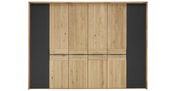 DREHTÜRENSCHRANK  in Schwarz, Eichefarben  - Eichefarben/Schwarz, Basics, Holz/Holzwerkstoff (301,9/223,3/62cm) - Valnatura