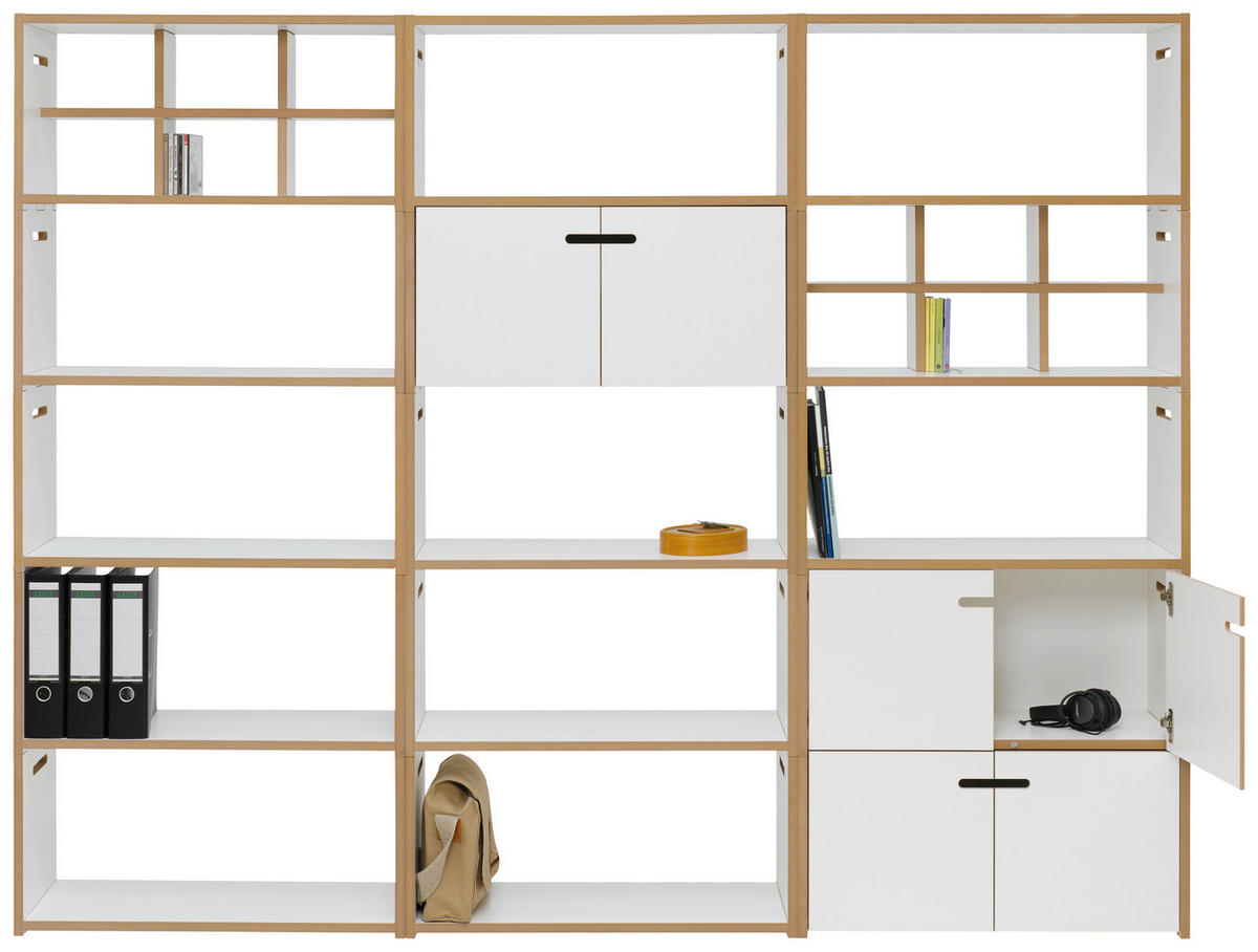 REGAL Weiß, Buchefarben  - Buchefarben/Weiß, MODERN, Holzwerkstoff (228/179,1/32cm) - Tojo