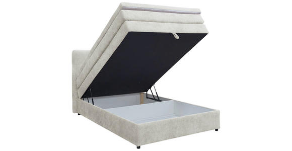 BOXSPRINGBETT 140/200 cm in Creme - Creme/Schwarz, KONVENTIONELL, Kunststoff/Textil (140/200cm) - Carryhome