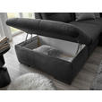 ECKSOFA  in Mikrovelours Schwarz  - Schwarz, KONVENTIONELL, Kunststoff/Textil (217/265cm) - Carryhome