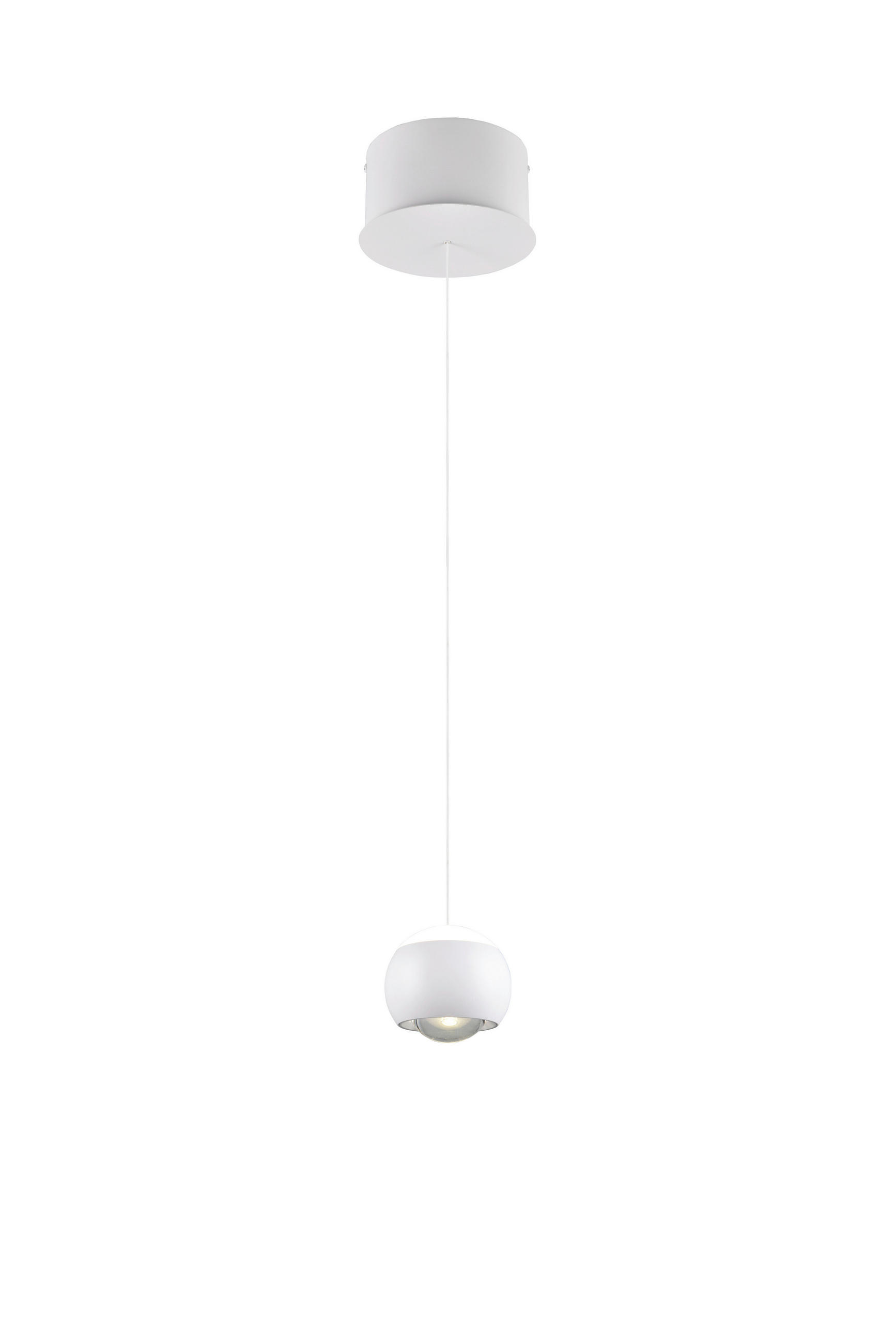 LED-PENDELLEUCHTE MUSTERRING 14/200 cm   - Weiß, KONVENTIONELL, Kunststoff/Metall (14/200cm) - Musterring