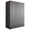 BABYKLEIDERSCHRANK  - Graphitfarben/Eiche Artisan, Basics, Holzwerkstoff/Kunststoff (135/195/60cm) - My Baby Lou