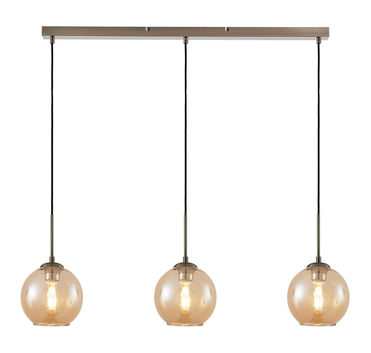 HÄNGELEUCHTE Amelie 97,5/42,5/150 cm   - Bernsteinfarben, Basics, Glas/Metall (97,5/42,5/150cm) - Novel