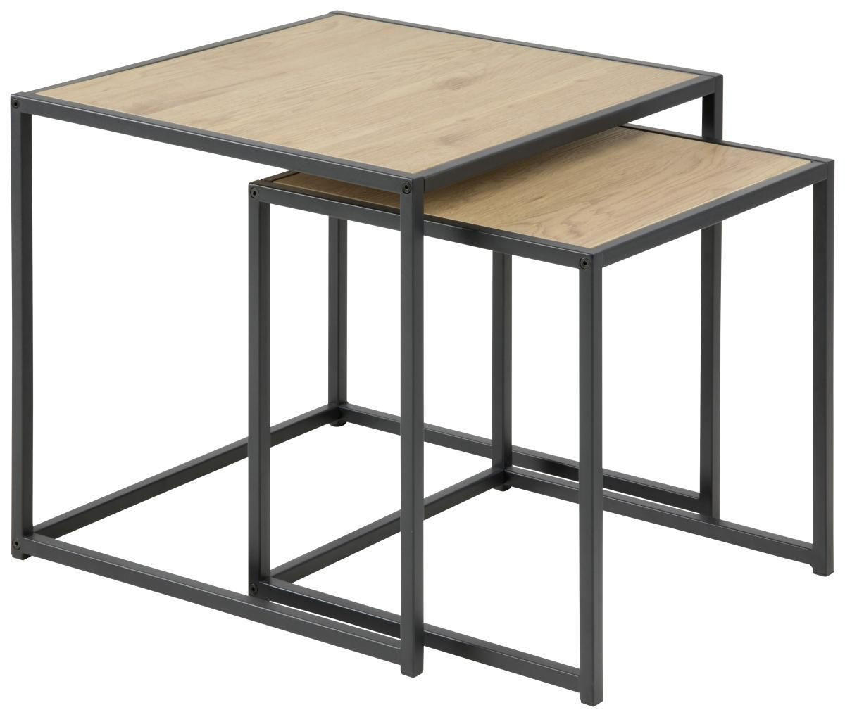 SET STOLIĆA boje hrasta metal, drvni materijal - boje hrasta/crna, Trend, drvni materijal/metal (50/50/45,0cm) - Carryhome