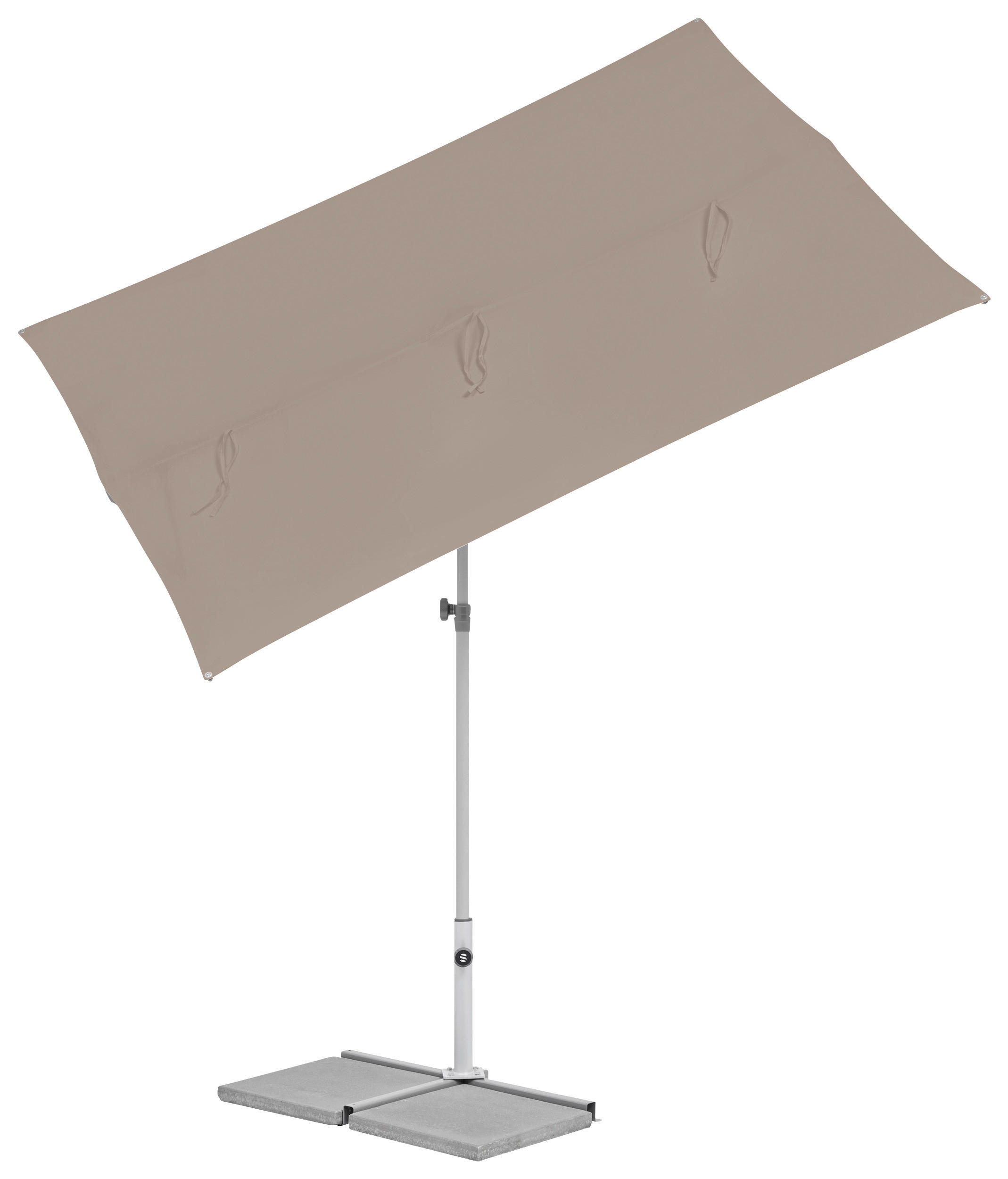 SONNENSCHIRM  - Platinfarben/Taupe, KONVENTIONELL, Metall (195/140cm) - Suncomfort by Glatz