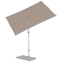SONNENSCHIRM  - Platinfarben/Taupe, KONVENTIONELL, Metall (195/140cm) - Suncomfort by Glatz
