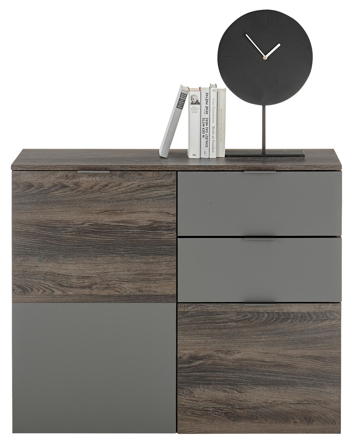 BYRÅ 100/83,5/38 cm  - grå/svart, Lifestyle, trämaterial/plast (100/83,5/38cm) - MID.YOU