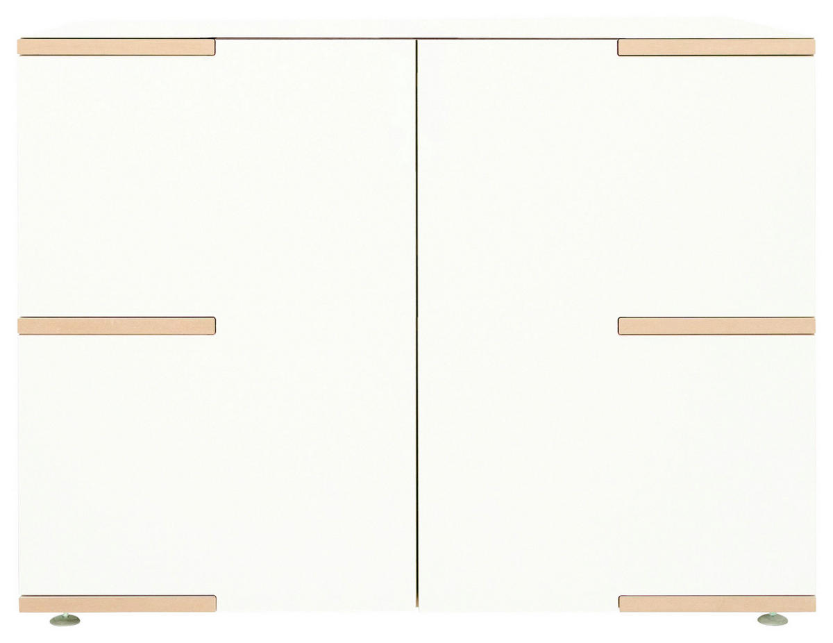 KOMMODE  in 100/75/45 cm  - Buchefarben/Alufarben, Design, Holzwerkstoff (100/75/45cm) - Tojo