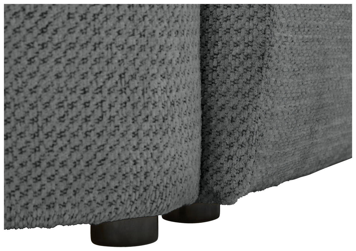 ECKSOFA Dunkelgrau Chenille  - Dunkelgrau/Schwarz, MODERN, Kunststoff/Textil (179/287cm) - Carryhome
