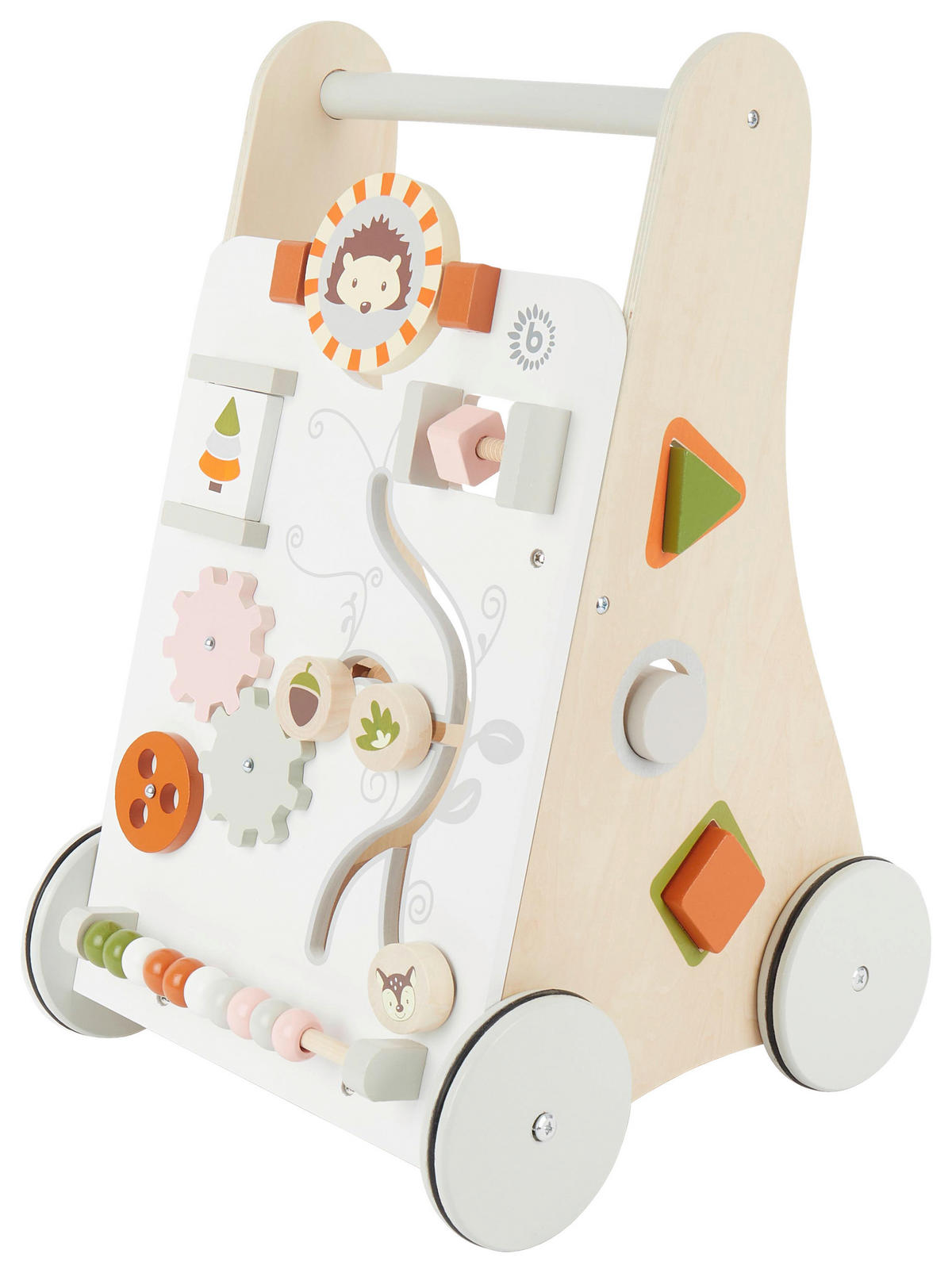 LAUFLERNWAGEN HOLZ WALDTIERE - Naturfarben/Orange, KONVENTIONELL, Holz (37/35/51cm)