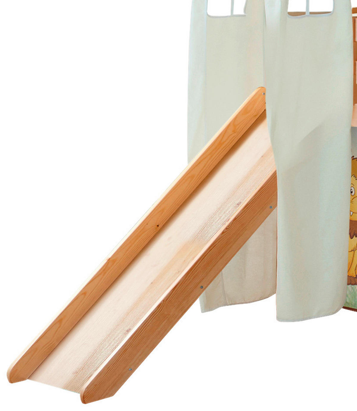 SPIELBETT Absturzsicherung, Leiter, Rutsche, Turm, Vorhang 90/200 cm  in Multicolor, Kieferfarben  - Multicolor/Kieferfarben, Natur, Holz (90/200cm) - MID.YOU