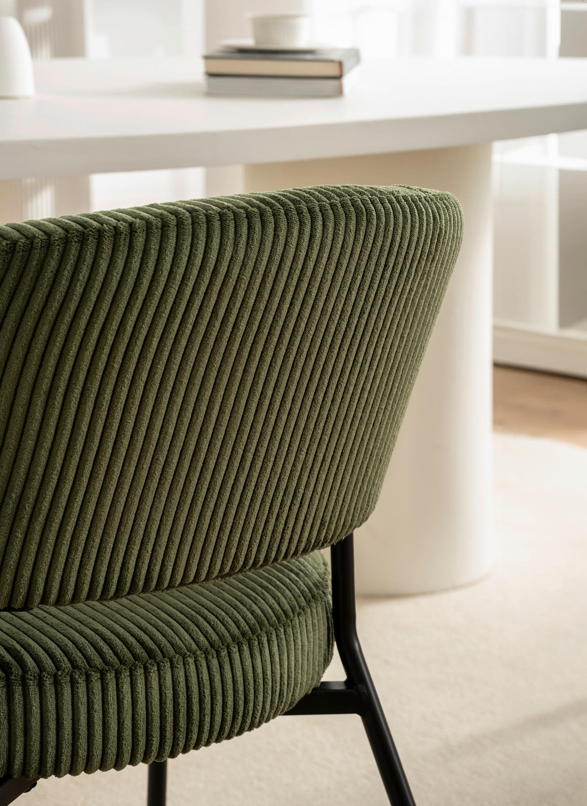 ARMLEHNSTUHL  in Eisen Cord  - Schwarz/Grün, LIFESTYLE, Holz/Textil (60/81/60cm) - Livetastic