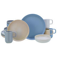 KOMBISERVICE 16-teilig 4 Personen Creme, Grau, Sandfarben, Hellblau Uno Nordic  - Sandfarben/Creme, Basics, Keramik - Creatable