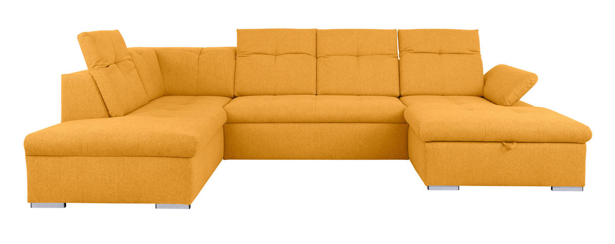 WOHNLANDSCHAFT Gelb  - Gelb/Grau, Design, Textil/Metall (173/328/215cm) - MID.YOU