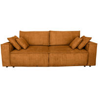 SCHLAFSOFA  mit Liegefunktion, Schlafen auf Sitzhöhe, Rücken echt Cord Kupferfarben  - Schwarz/Kupferfarben, KONVENTIONELL, Kunststoff/Textil (240/89/100cm) - Carryhome