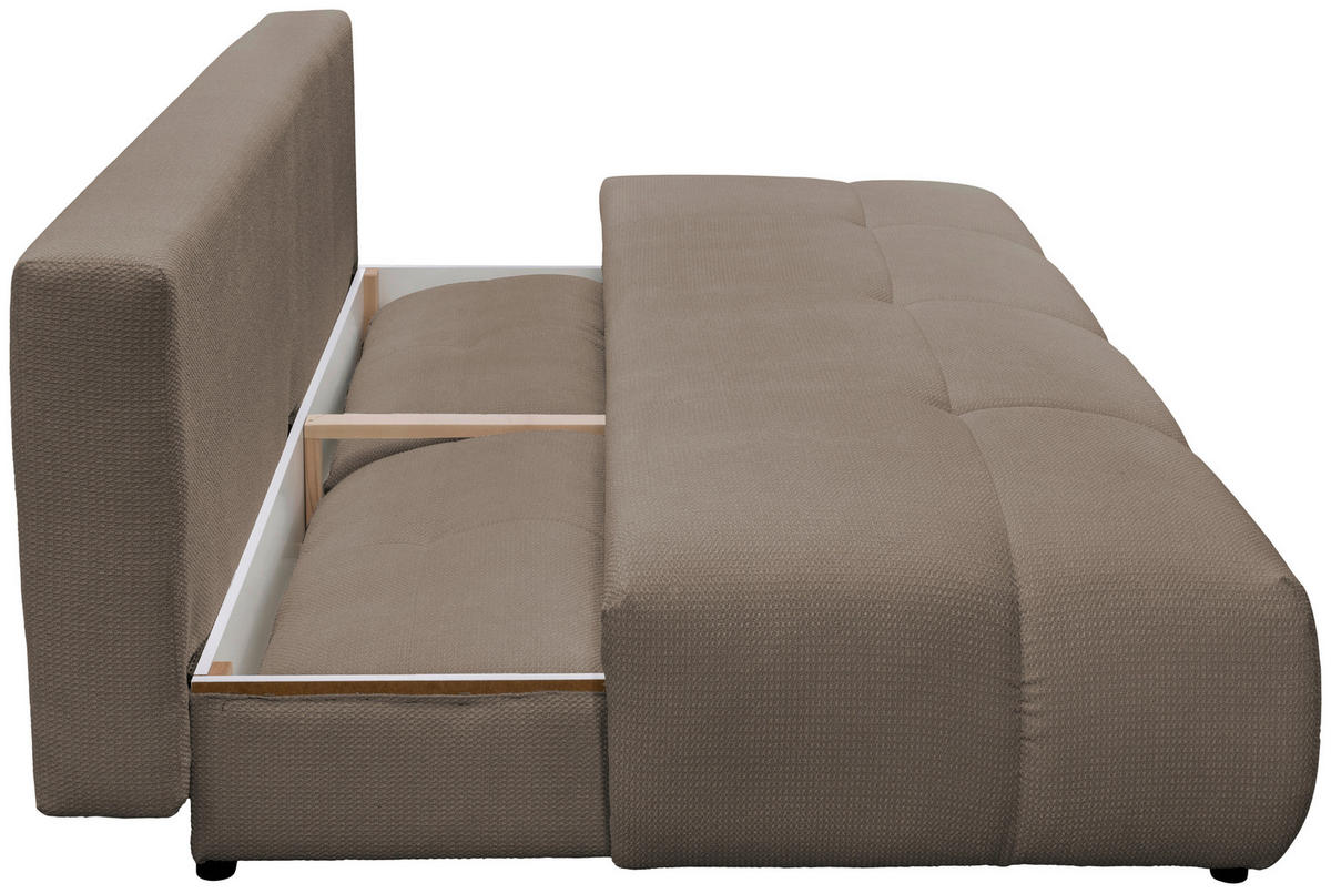 SCHLAFSOFA Struktur Hellbraun  - Hellbraun/Schwarz, Design, Textil (208/92/104cm) - MID.YOU