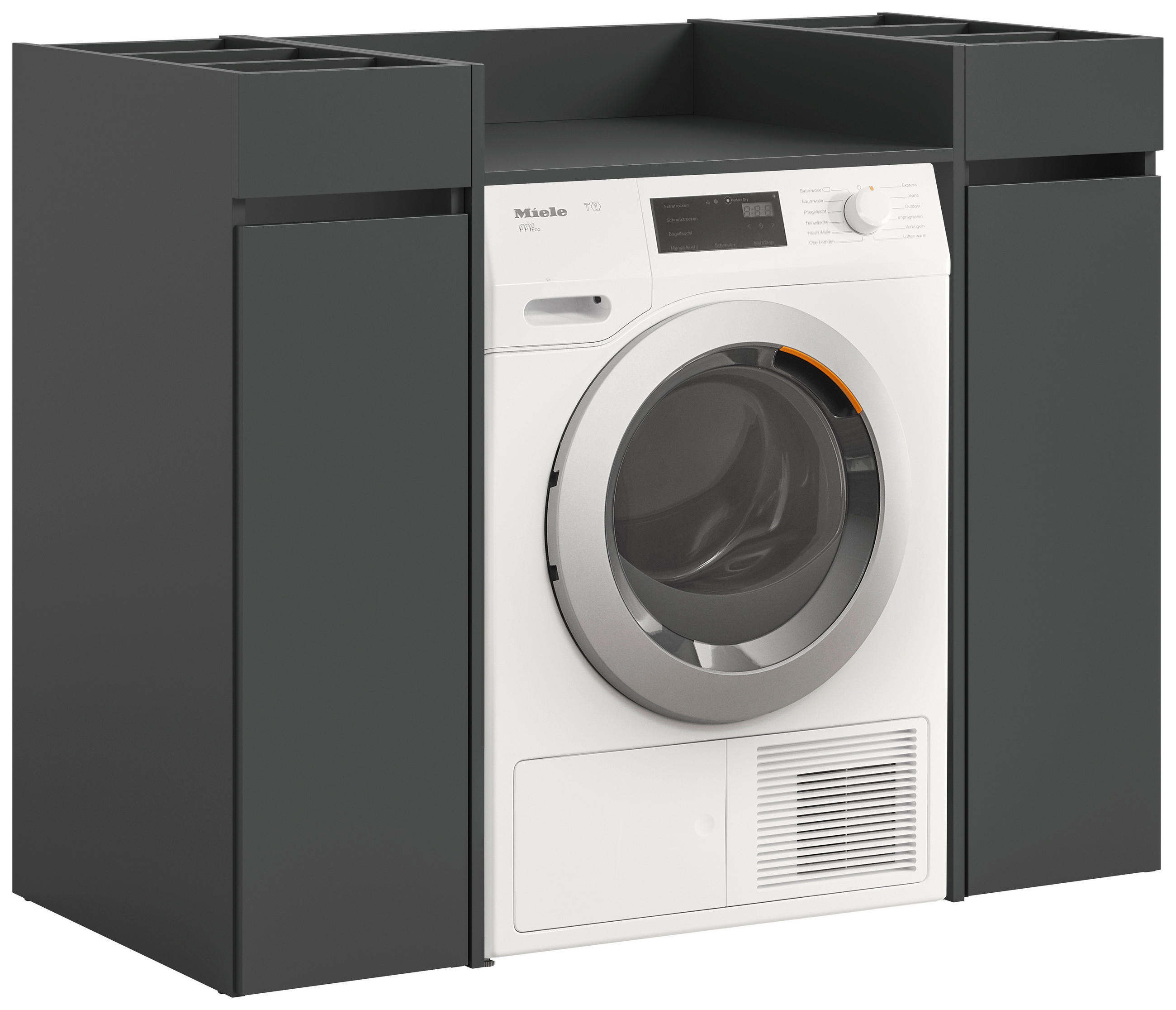 WASCHMASCHINENSCHRANK 124/101/60 cm Anthrazit  - Anthrazit/Schwarz, Basics, Holzwerkstoff/Kunststoff (124/101/60cm) - MID.YOU