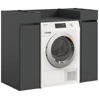 WASCHMASCHINENSCHRANK 124/101/60 cm Anthrazit  - Anthrazit/Schwarz, Basics, Holzwerkstoff/Kunststoff (124/101/60cm) - MID.YOU