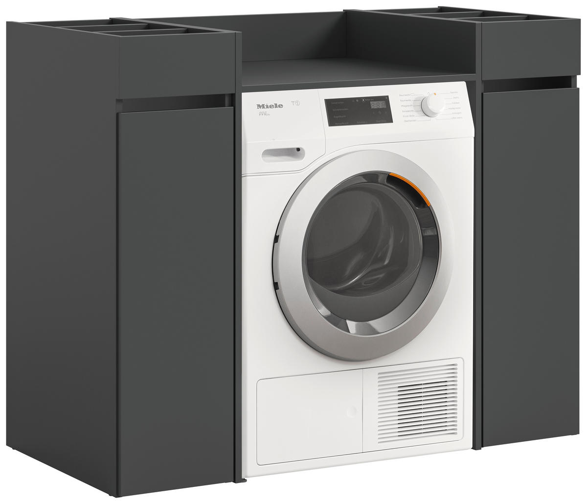 WASCHMASCHINENSCHRANK 124/101/60 cm Anthrazit  - Anthrazit/Schwarz, Basics, Holzwerkstoff/Kunststoff (124/101/60cm) - MID.YOU