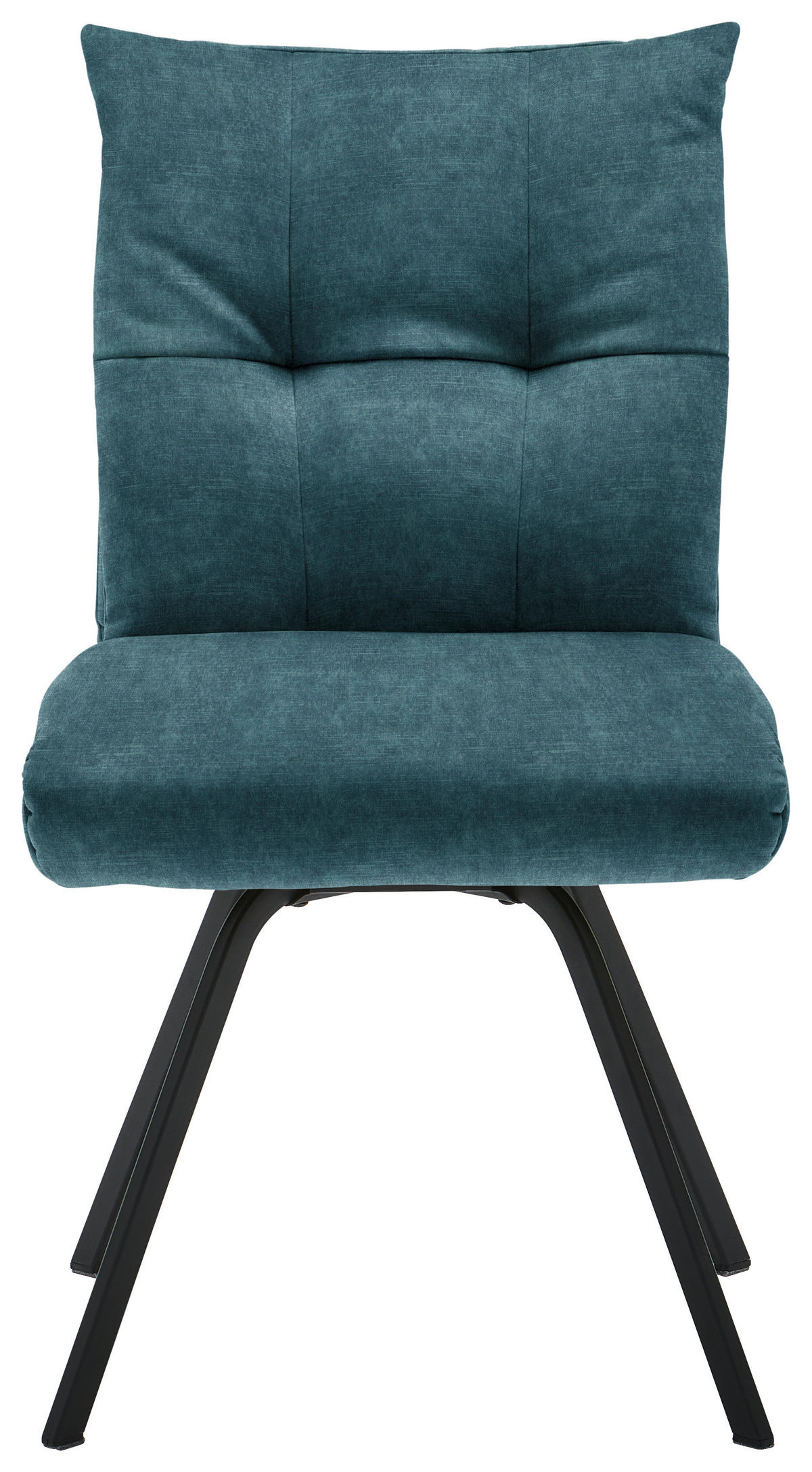 STUHL Velours  - Petrol/Schwarz, Design, Textil/Metall (50/82/68cm) - Welnova