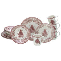 KOMPLETT SERVIS Tannenbaum 16 delar  - röd, Basics, keramik - Creatable