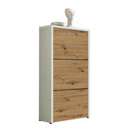 SCHUHKIPPER - Silberfarben/Weiß, MODERN, Holzwerkstoff/Kunststoff (61/115/25cm) - MID.YOU