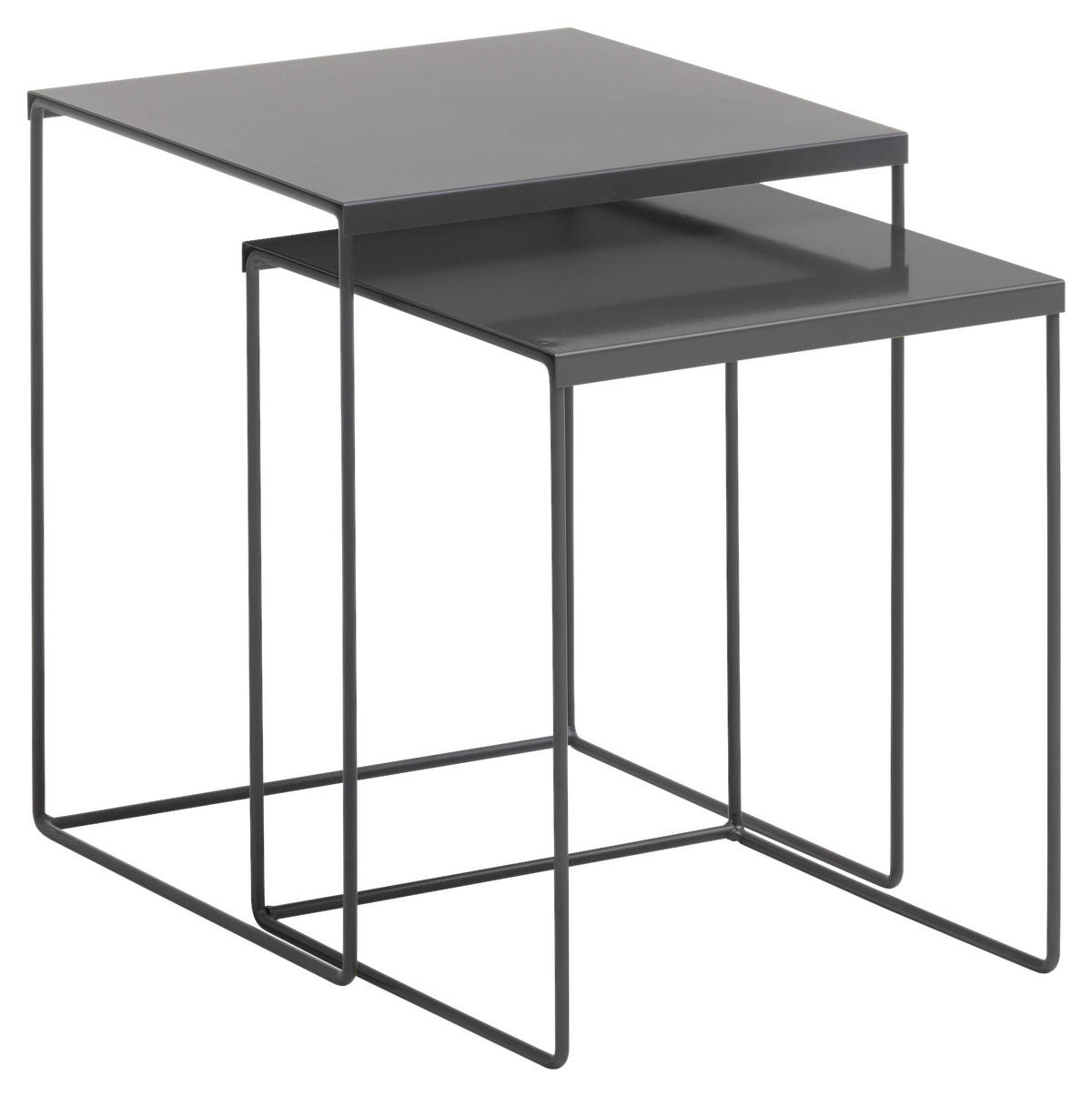 SATZTISCH 38/38/45 cm Schwarz  - Schwarz, Trend, Metall (38/38/45cm) - Livetastic
